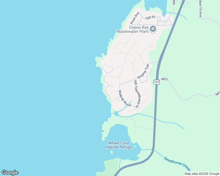 map of restaurants, bars, coffee shops, grocery stores, and more near 484 Breakers Scarp in Depoe Bay