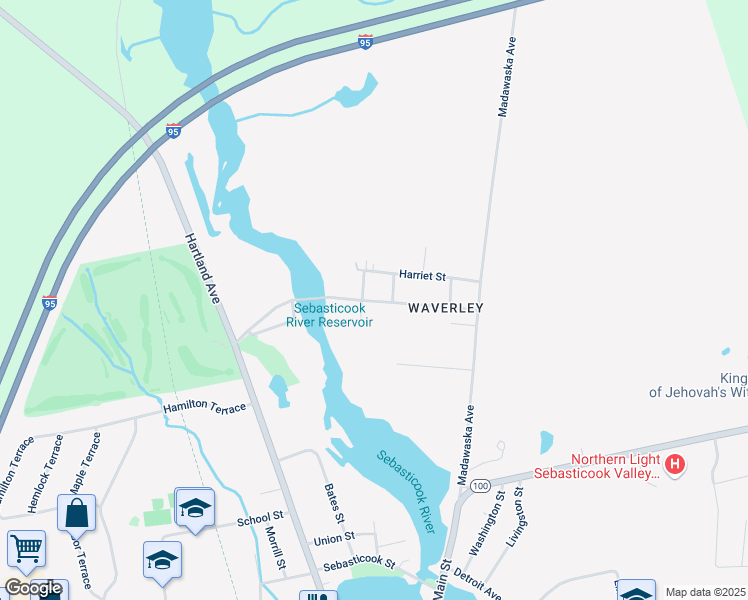 map of restaurants, bars, coffee shops, grocery stores, and more near 199 Harriet Street in Pittsfield