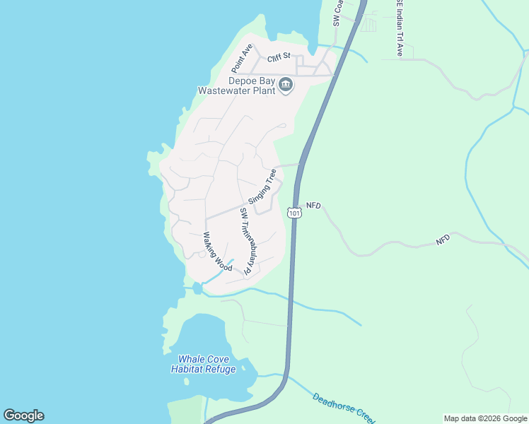 map of restaurants, bars, coffee shops, grocery stores, and more near 199 The Pines in Depoe Bay