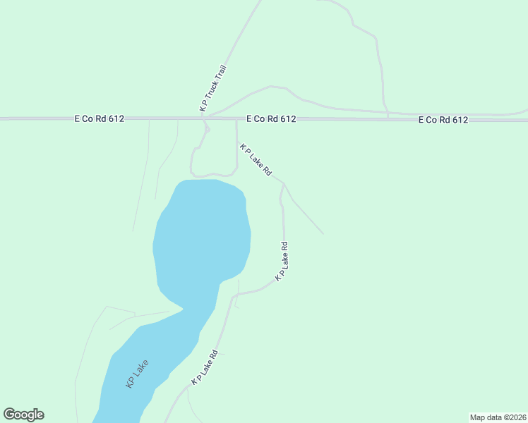 map of restaurants, bars, coffee shops, grocery stores, and more near K P Lake Road in Grayling