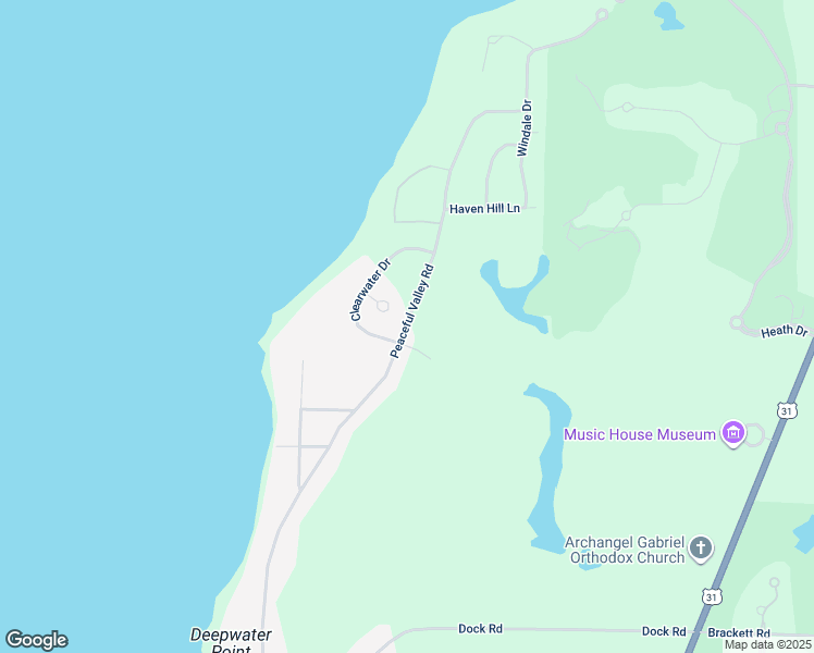 map of restaurants, bars, coffee shops, grocery stores, and more near 7424 Peaceful Valley Road in Williamsburg