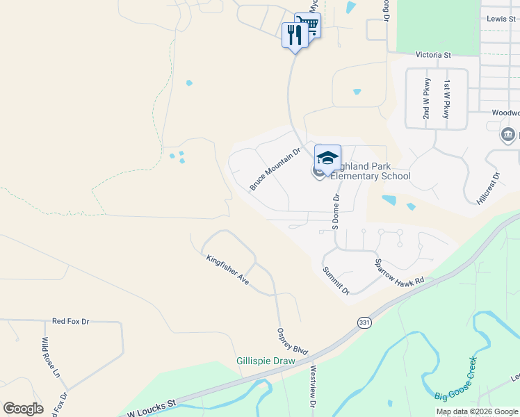 map of restaurants, bars, coffee shops, grocery stores, and more near 2246 Pheasant Draw Road in Sheridan