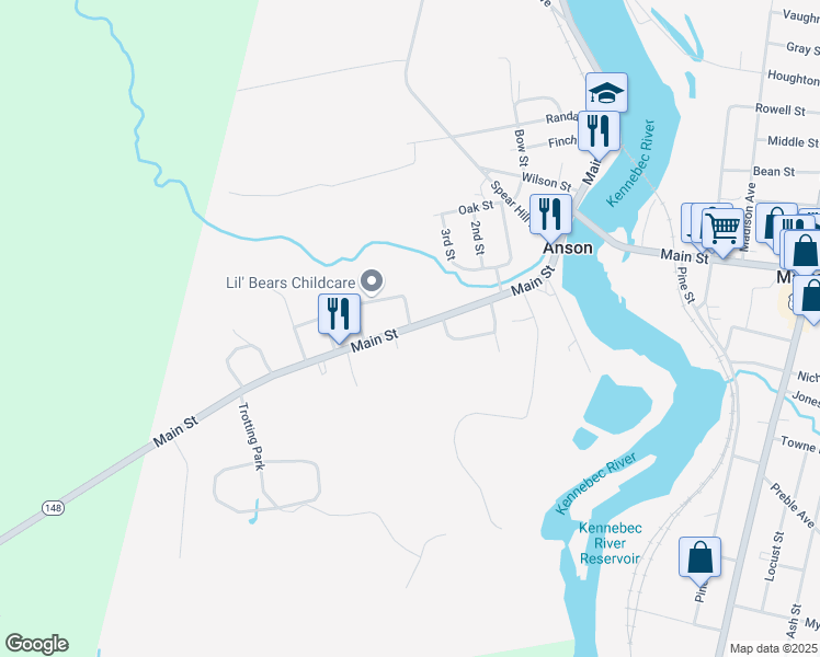 map of restaurants, bars, coffee shops, grocery stores, and more near Main Street in Anson
