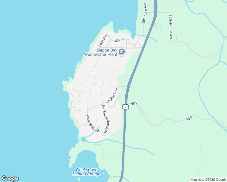 map of restaurants, bars, coffee shops, grocery stores, and more near 13-83 Singing Tree in Depoe Bay