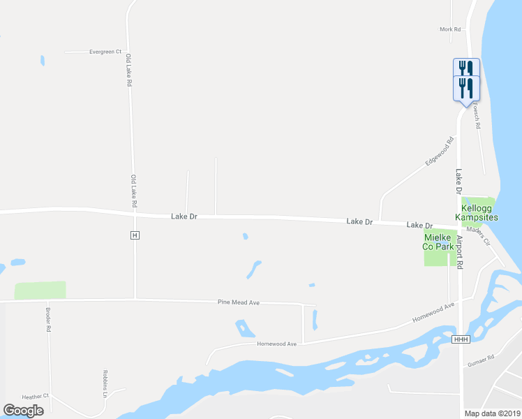 map of restaurants, bars, coffee shops, grocery stores, and more near W6740 Lake Drive in Shawano