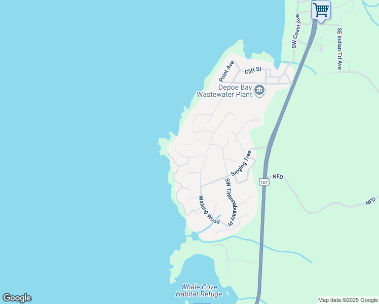 map of restaurants, bars, coffee shops, grocery stores, and more near 1245 Southwest Walking Wood in Depoe Bay