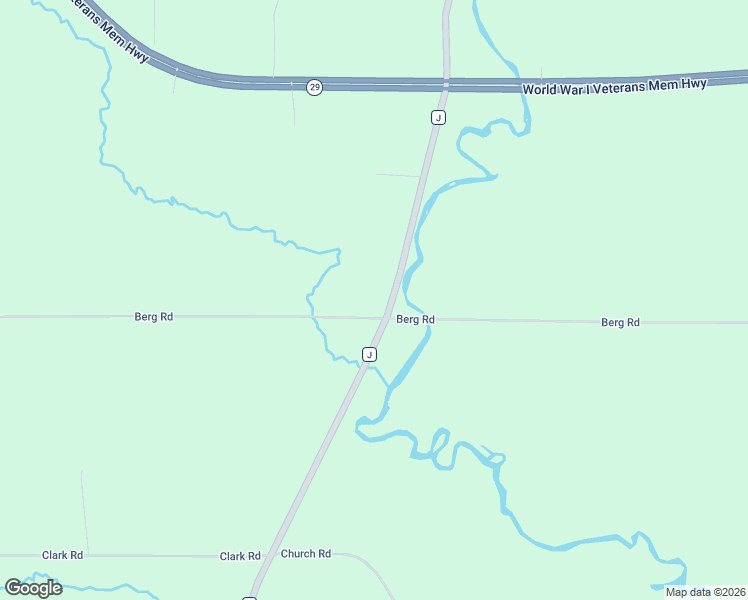 map of restaurants, bars, coffee shops, grocery stores, and more near W15320 Berg Road in Tigerton