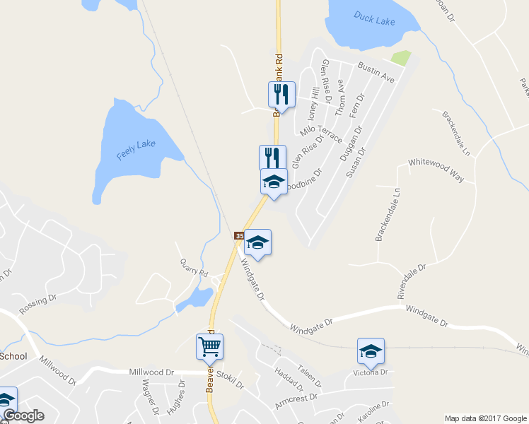 map of restaurants, bars, coffee shops, grocery stores, and more near 281 Beaver Bank Road in Beaver Bank