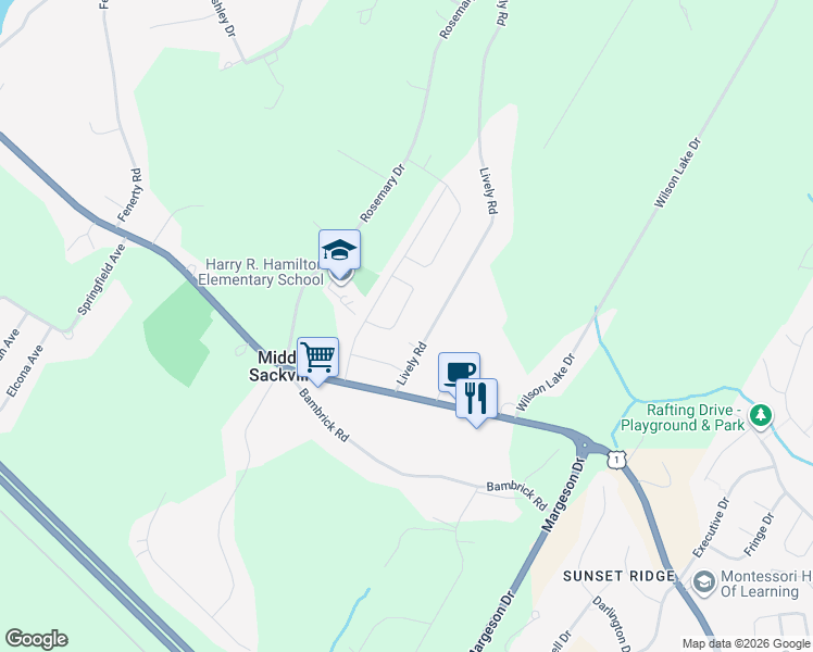 map of restaurants, bars, coffee shops, grocery stores, and more near in Middle Sackville