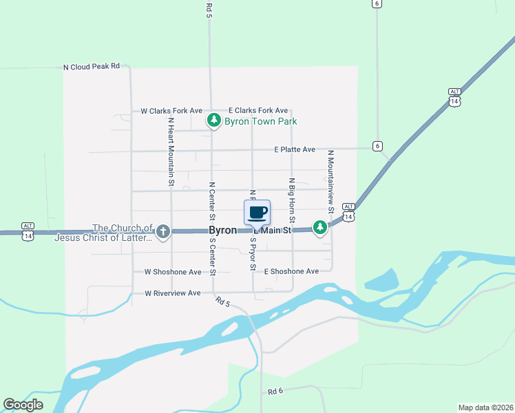 map of restaurants, bars, coffee shops, grocery stores, and more near 35 North Pryor Street in Byron