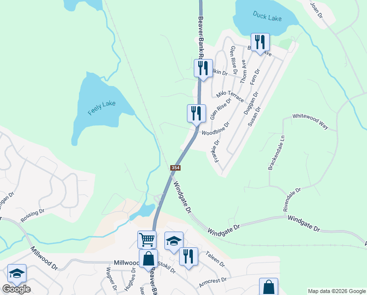 map of restaurants, bars, coffee shops, grocery stores, and more near 276 Beaver Bank Road in Beaver Bank