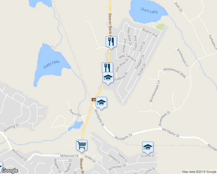 map of restaurants, bars, coffee shops, grocery stores, and more near 289 Beaver Bank Road in Beaver Bank