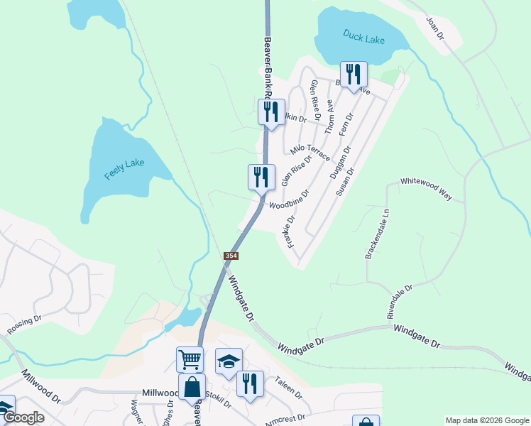 map of restaurants, bars, coffee shops, grocery stores, and more near 289 Beaver Bank Road in Beaver Bank