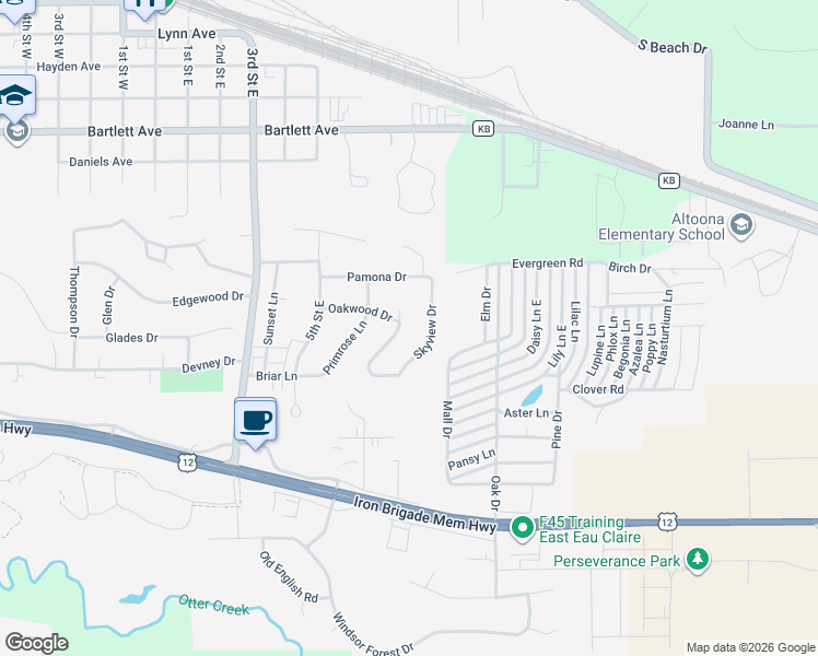 map of restaurants, bars, coffee shops, grocery stores, and more near 1180 Skyview Drive in Altoona