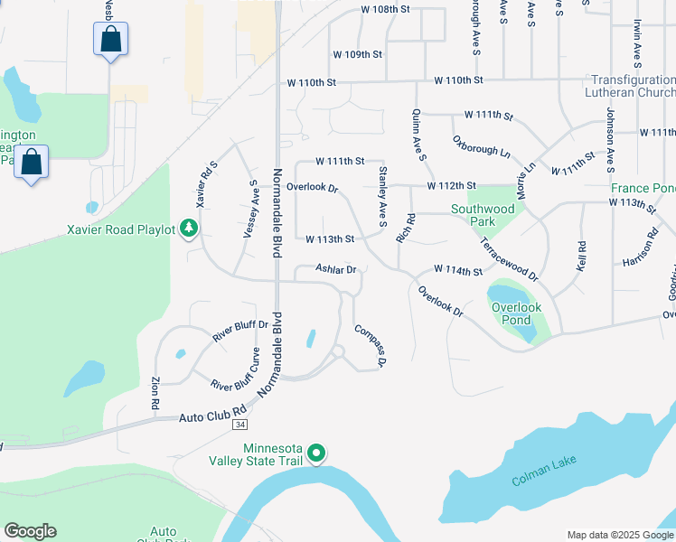 map of restaurants, bars, coffee shops, grocery stores, and more near 5225 West 113th Street in Minneapolis