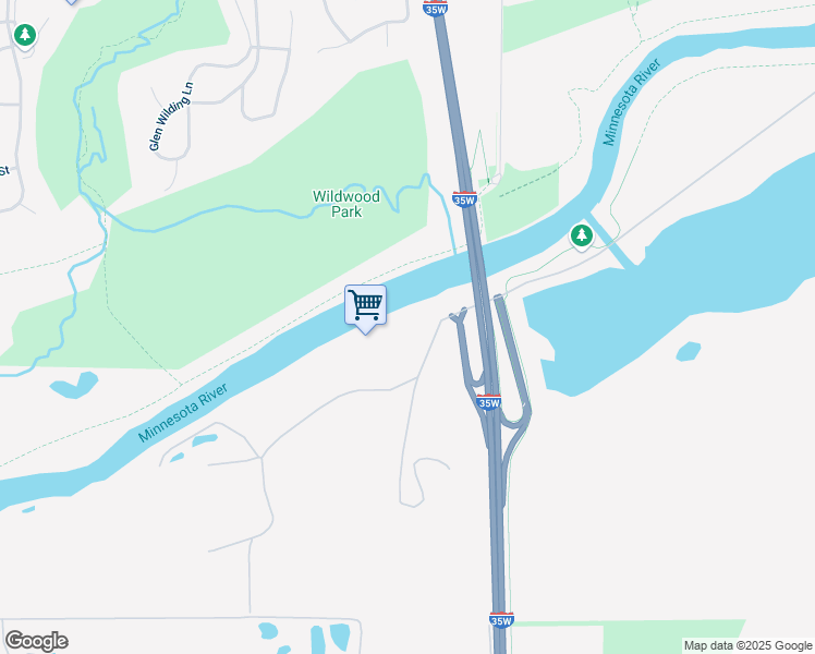 map of restaurants, bars, coffee shops, grocery stores, and more near 1020 West Black Dog Road in Burnsville
