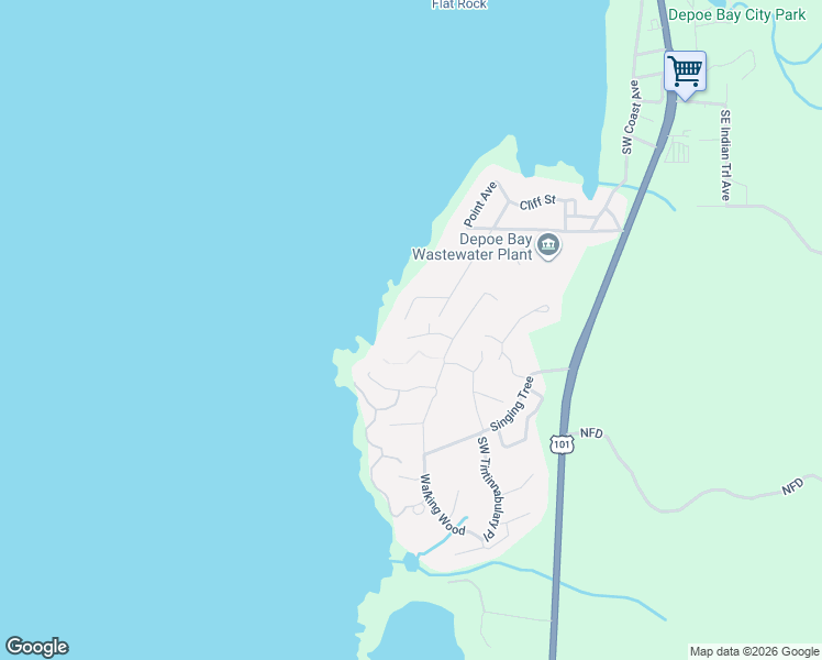 map of restaurants, bars, coffee shops, grocery stores, and more near 520 Cardinal Street in Depoe Bay
