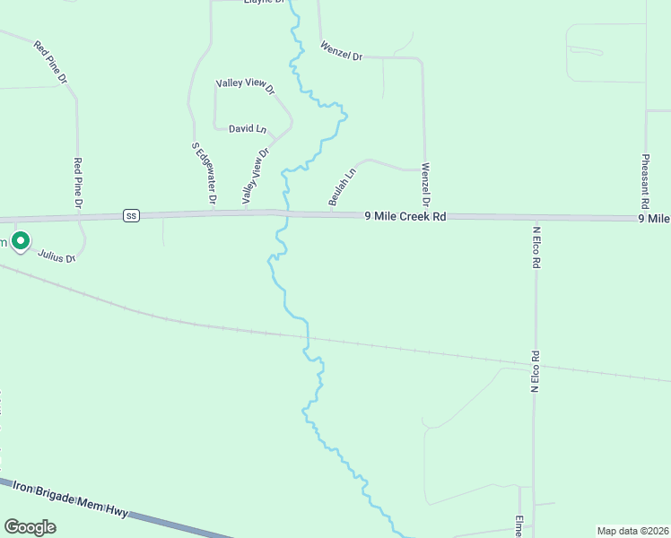 map of restaurants, bars, coffee shops, grocery stores, and more near 7631 9 Mile Creek Road in Eau Claire