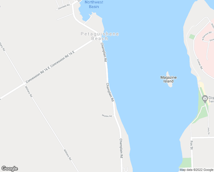 map of restaurants, bars, coffee shops, grocery stores, and more near 476 Champlain Road in Penetanguishene