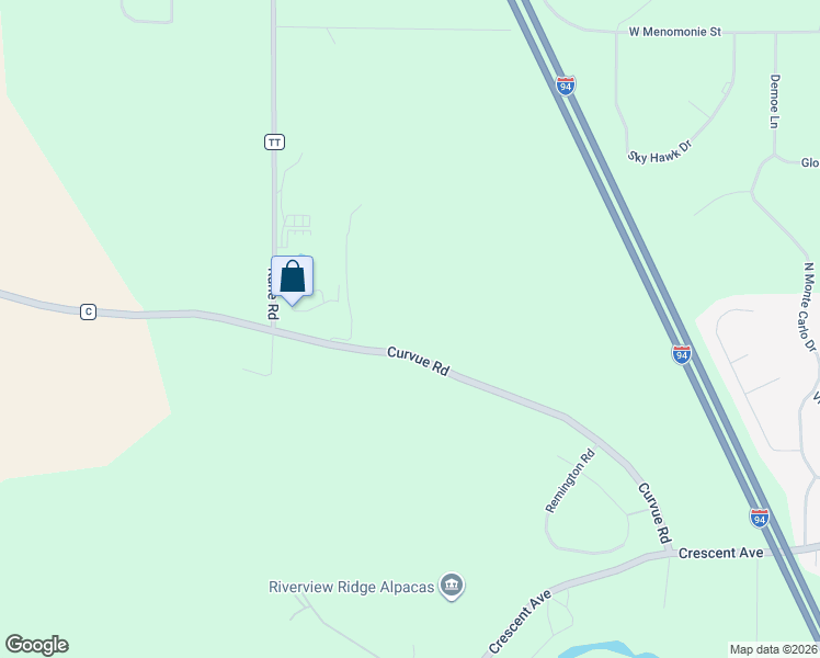 map of restaurants, bars, coffee shops, grocery stores, and more near 3626 Curvue Road in Eau Claire