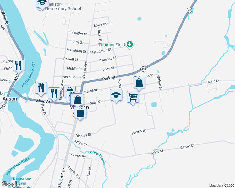 map of restaurants, bars, coffee shops, grocery stores, and more near 51 Heald Street in Madison