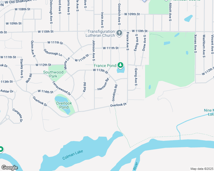 map of restaurants, bars, coffee shops, grocery stores, and more near 11325 Harrison Road in Minneapolis