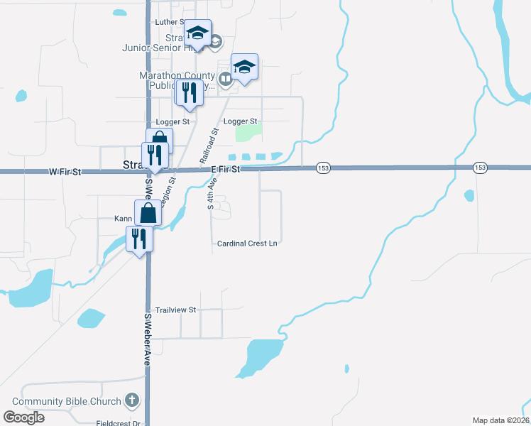 map of restaurants, bars, coffee shops, grocery stores, and more near 204 South 5th Avenue in Stratford