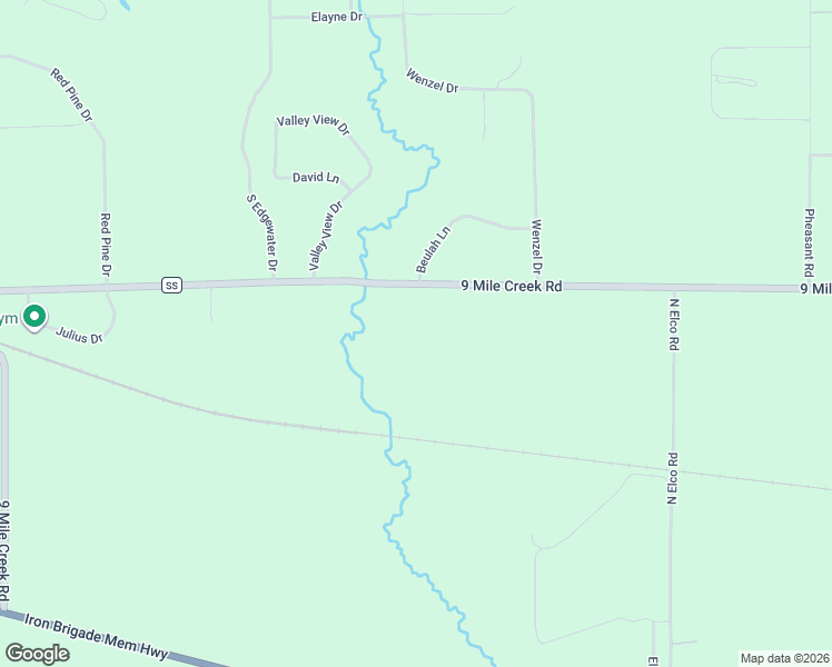 map of restaurants, bars, coffee shops, grocery stores, and more near 7631 9 Mile Creek Road in Eau Claire
