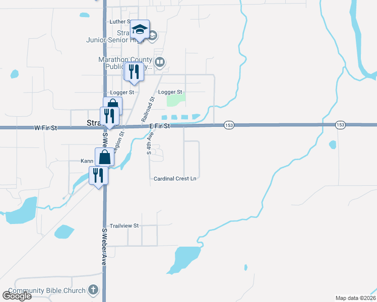 map of restaurants, bars, coffee shops, grocery stores, and more near 204 South 5th Avenue in Stratford