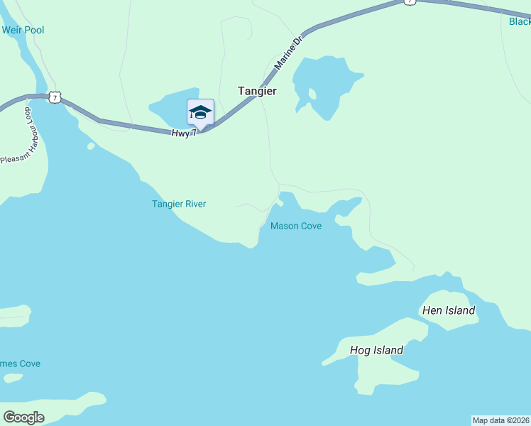 map of restaurants, bars, coffee shops, grocery stores, and more near in Popes Harbour