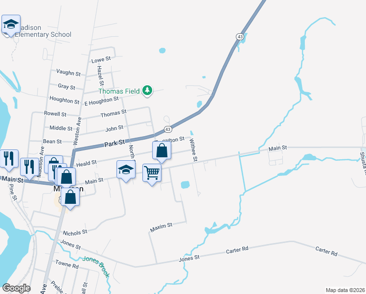 map of restaurants, bars, coffee shops, grocery stores, and more near 15 Clifton Street in Madison