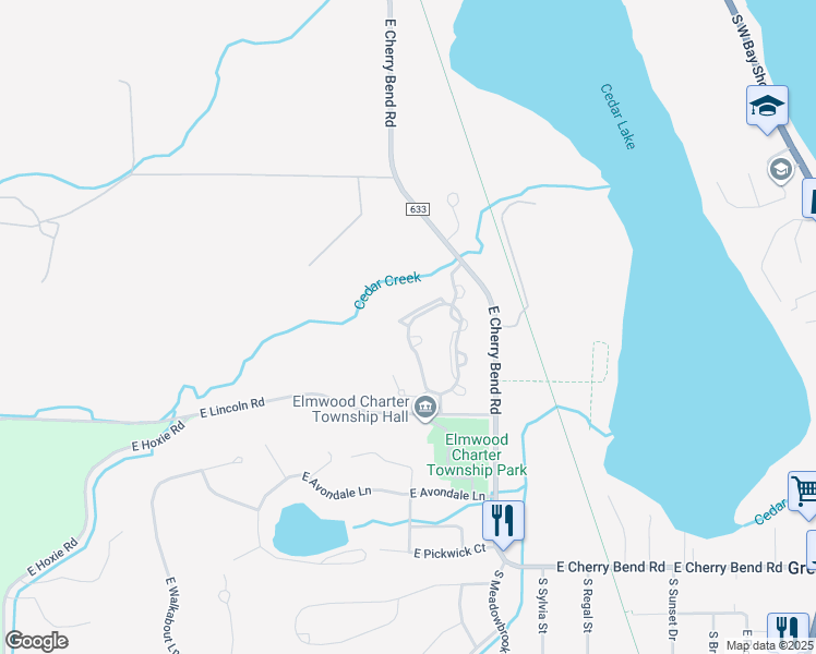 map of restaurants, bars, coffee shops, grocery stores, and more near 10245 South Elk Run Drive in Cedar