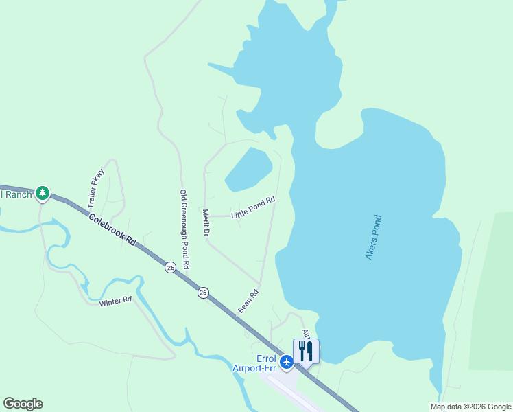 map of restaurants, bars, coffee shops, grocery stores, and more near 259 Bean Road in Errol