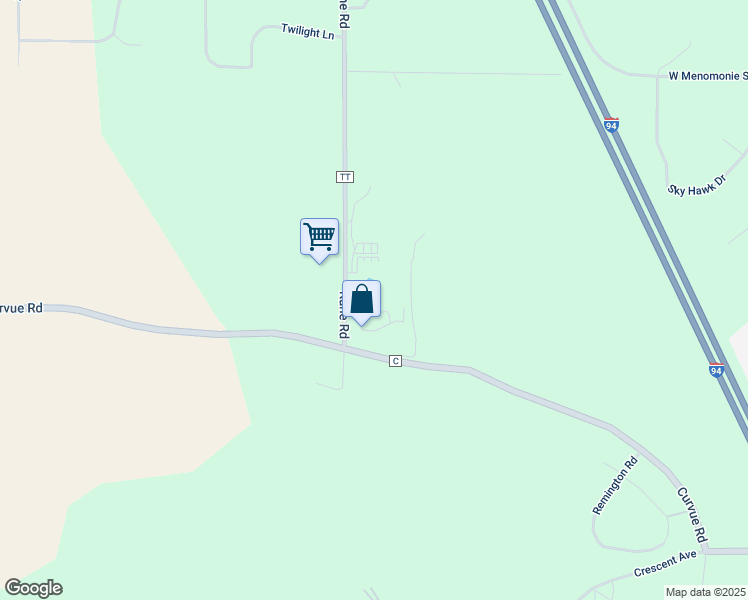 map of restaurants, bars, coffee shops, grocery stores, and more near 245 Kane Road in Eau Claire