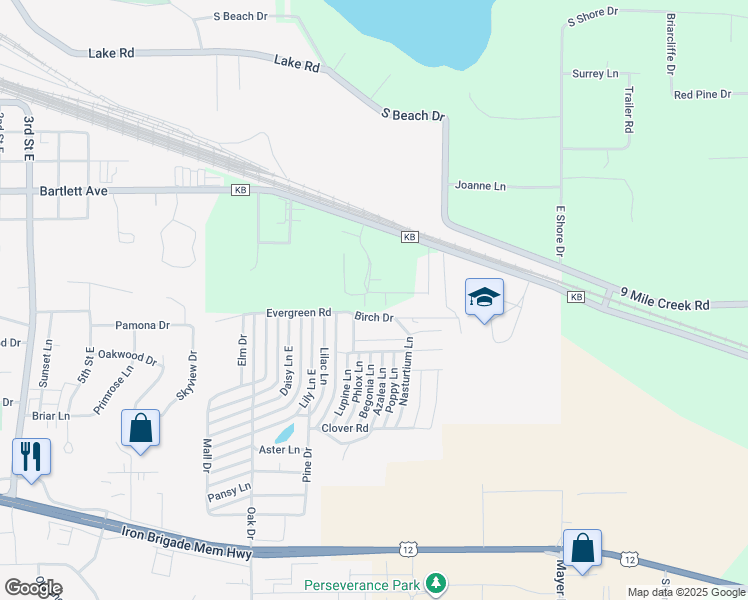 map of restaurants, bars, coffee shops, grocery stores, and more near 658 Red Oak Drive East in Altoona