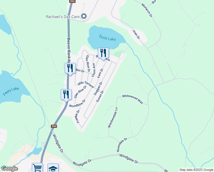 map of restaurants, bars, coffee shops, grocery stores, and more near 1142 Beaver Bank Road in Beaver Bank