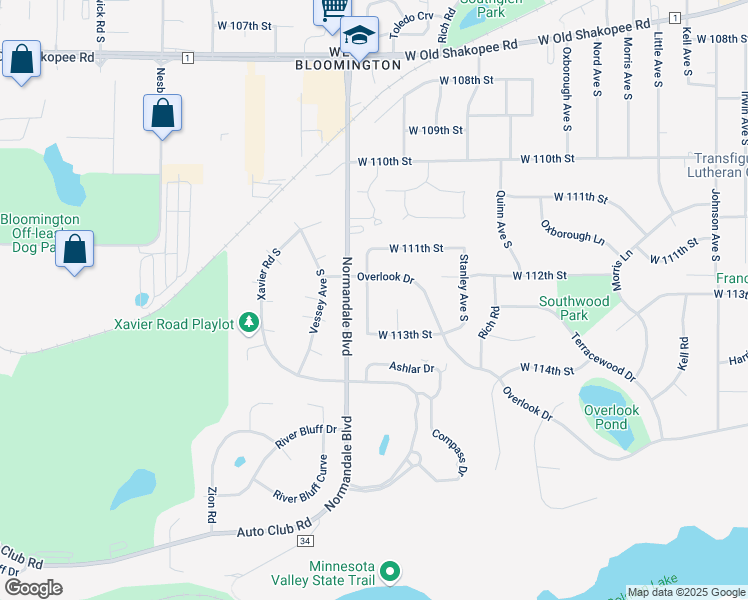 map of restaurants, bars, coffee shops, grocery stores, and more near 11217 Utica Avenue South in Minneapolis