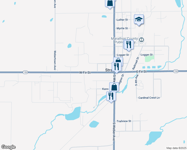 map of restaurants, bars, coffee shops, grocery stores, and more near 311 W Fir St in Stratford