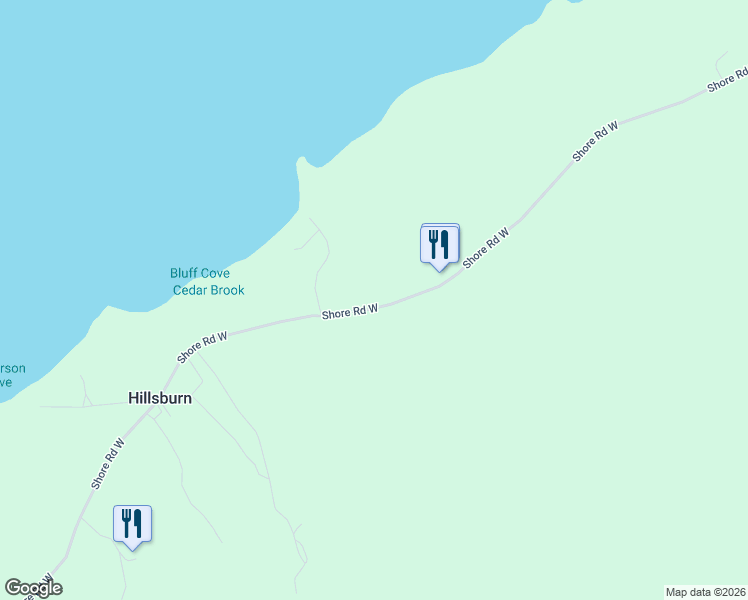 map of restaurants, bars, coffee shops, grocery stores, and more near 3879 Shore Road West in Granville Ferry