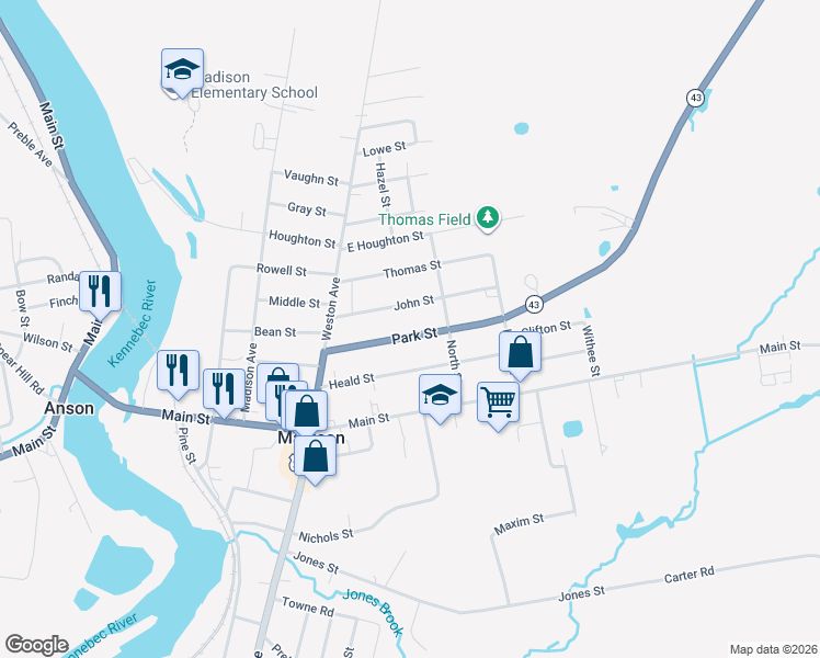 map of restaurants, bars, coffee shops, grocery stores, and more near 36 Park Street in Madison