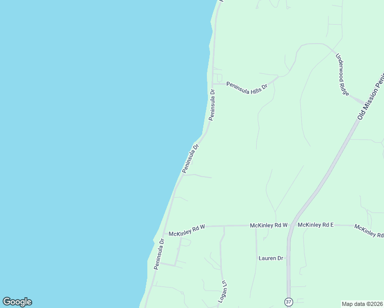 map of restaurants, bars, coffee shops, grocery stores, and more near 8060 Peninsula Drive in Traverse City