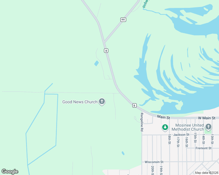 map of restaurants, bars, coffee shops, grocery stores, and more near 565 County Road B in Mosinee