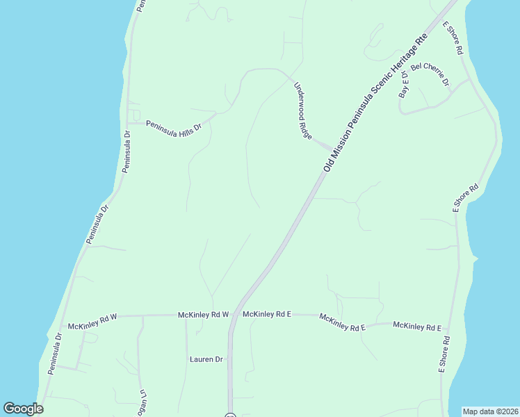 map of restaurants, bars, coffee shops, grocery stores, and more near 7700 Underwood Ridge in Traverse City
