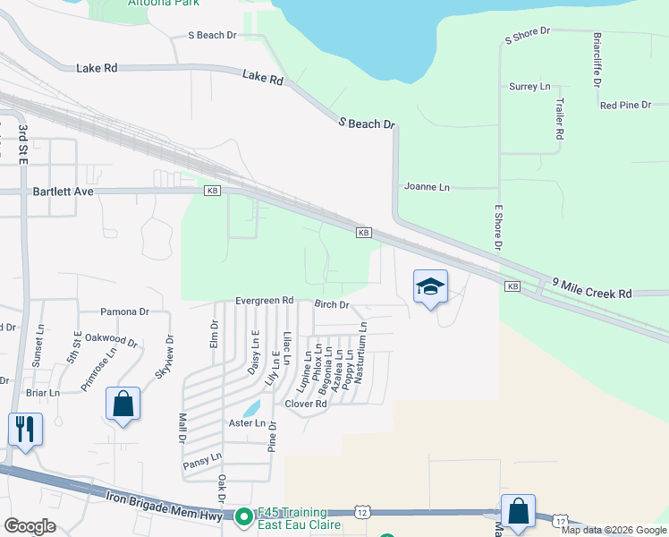 map of restaurants, bars, coffee shops, grocery stores, and more near 658 Red Oak Drive East in Altoona