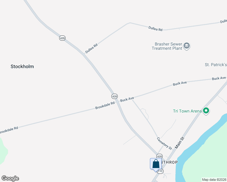 map of restaurants, bars, coffee shops, grocery stores, and more near 404 New York 420 in Brasher Falls