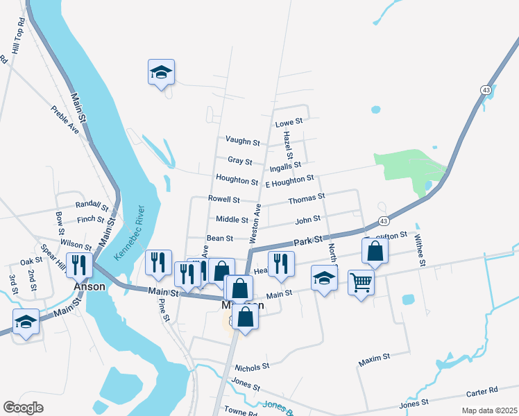map of restaurants, bars, coffee shops, grocery stores, and more near 68 Weston Avenue in Madison