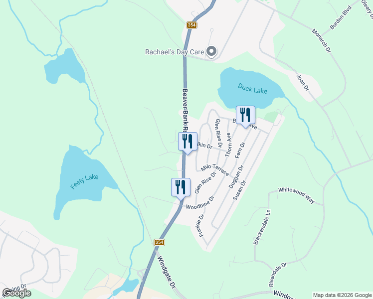 map of restaurants, bars, coffee shops, grocery stores, and more near 345 Beaver Bank Road in Beaver Bank