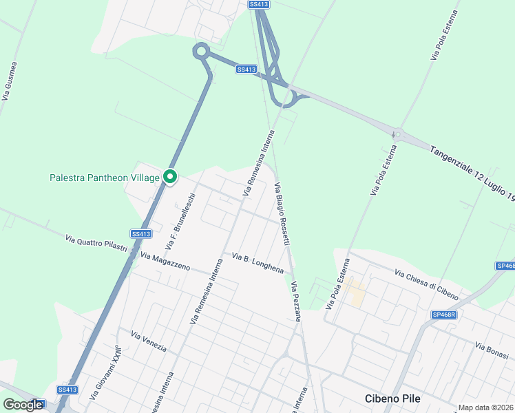 map of restaurants, bars, coffee shops, grocery stores, and more near 25A Via Andrea Sansovino in Carpi