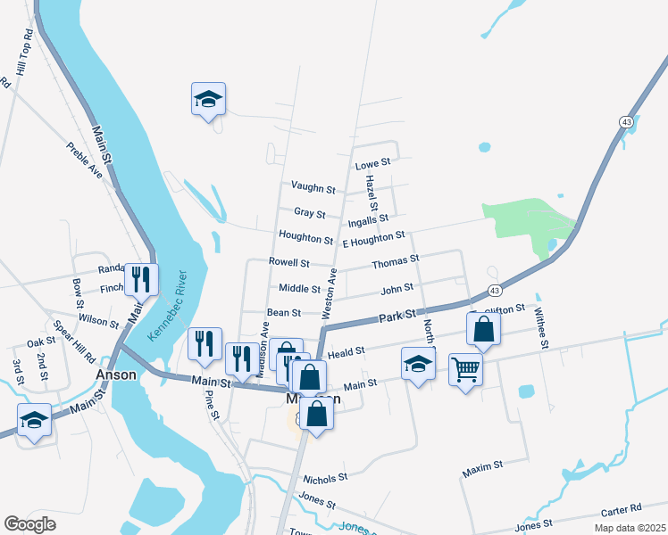 map of restaurants, bars, coffee shops, grocery stores, and more near 68 Weston Avenue in Madison