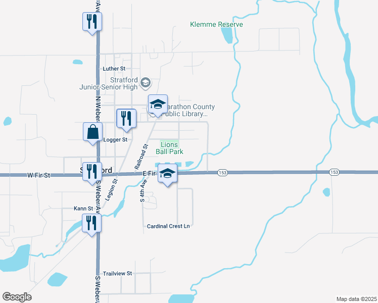 map of restaurants, bars, coffee shops, grocery stores, and more near 200 North 5th Avenue in Stratford